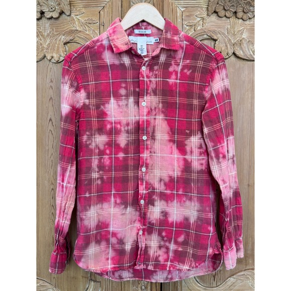Love Heals Rose Patch Distressed Flannel Shirt Small - Picture 4 of 7